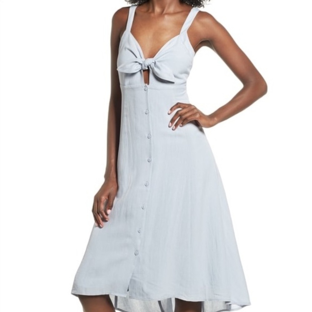 ASTR the label tie front midi dress